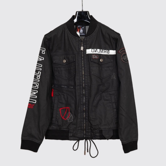 Dreamland Bomber Jacket Size L Men Black Cotton Embroidered Denim [Streetwear] - Picture 1 of 4